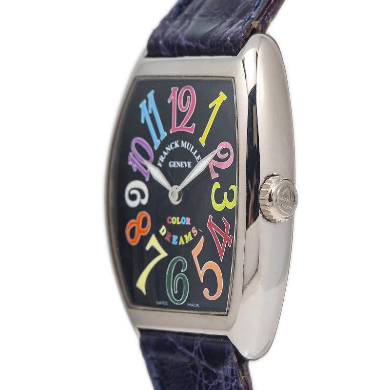 Franck Muller Color Dreams 7502QZ 18k White Gold Black Dial Ladies Watch 29mm - 3