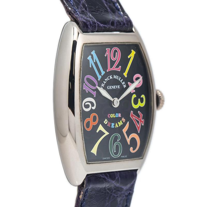 Franck Muller Color Dreams 7502QZ 18k White Gold Black Dial Ladies Watch 29mm - 4
