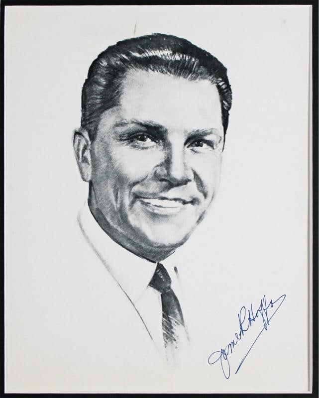 Jimmy Hoffa Teamsters Authentic Signed 8x10 Framed Photo BAS #AE13952 - 2