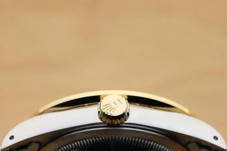 ROLEX MENS DATEJUST 16233 DIAMOND DIAL 2.5 CT BEZEL 18K YELLOW GOLD STEEL WATCH - 9
