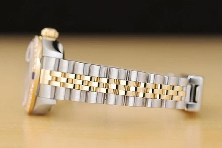 ROLEX LADIES DATEJUST 79173 BLUE DIAL 18K GOLD STEEL DIAMOND SAPPHIRE WATCH - 5