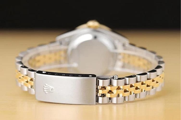 ROLEX LADIES DATEJUST 79173 BLUE DIAL 18K GOLD STEEL DIAMOND SAPPHIRE WATCH - 6