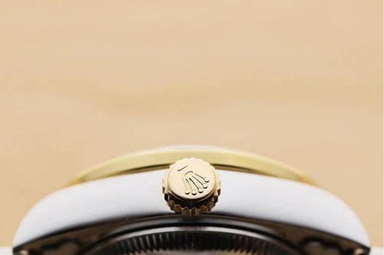 ROLEX LADIES DATEJUST 79173 BLUE DIAL 18K GOLD STEEL DIAMOND SAPPHIRE WATCH - 9