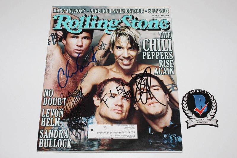 RED HOT CHILI PEPPERS BAND SIGNED ROLLING STONE MAGAZINE BECKETT COA x4 FLEA AK+ - 3