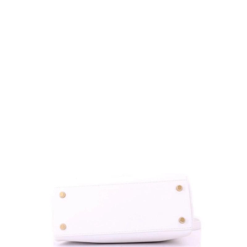 Hermes Kelly Handbag White Swift with Gold Hardware 25 - 5