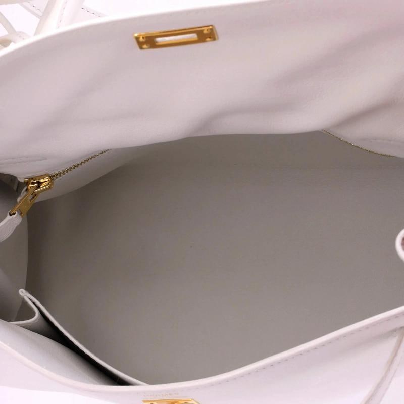 Hermes Kelly Handbag White Swift with Gold Hardware 25 - 6