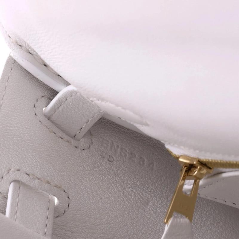 Hermes Kelly Handbag White Swift with Gold Hardware 25 - 8