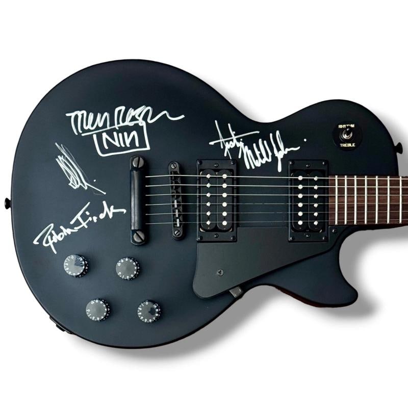 Nine Inch Nails Signed Guitar JSA COA Trent Reznor Robin Finck Ilan Rubin Justin: Industry: Music,Signed: Yes,Autograph Authentication: James Spence (JSA),Object Type: Guitar & Guitar Pick,Original/Reproduction: Original,Country of Origin: United States