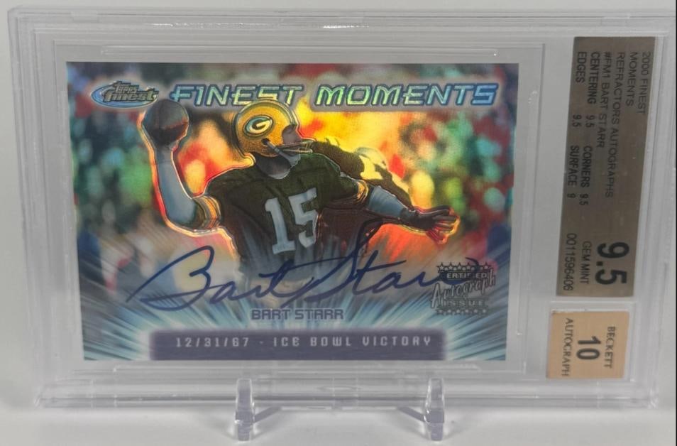 2000 Finest Moments Bart Starr BGS 9.5/10 Auto Refractor SP #FM1 POP 13: 2000 Finest Moments Bart Starr BGS 9.5/10 Auto Refractor SP #FM1 POP 13