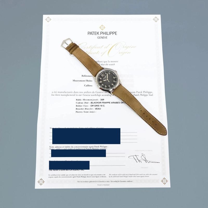 2023 PAPERS MINT Patek Philippe 5226G 40mm White Gold Black Dial Leather Watch - 7