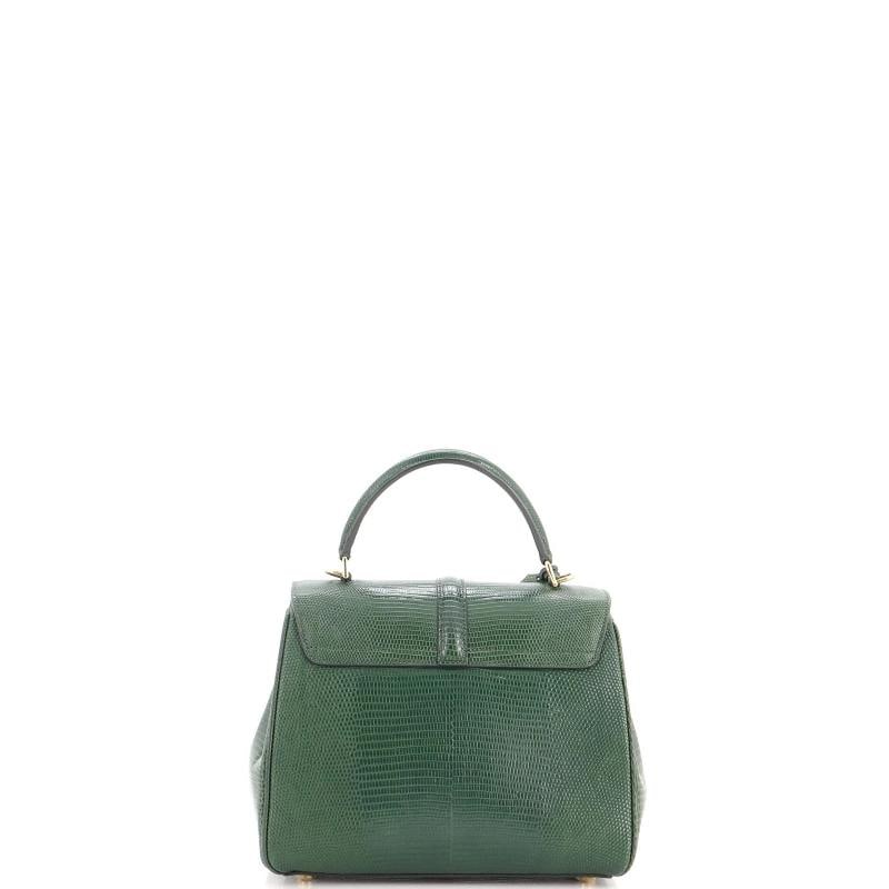 Celine 16 Top Handle Bag Lizard Small - 3