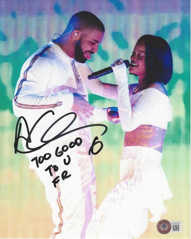 RAPPER DRAKE SIGNED 8x10 PHOTO WITH INSCRIPTION AUBREY GRAHAM BECKETT BAS COA: Industry: Music,Signed: Yes,Autograph Authentication: Beckett,Original/Reproduction: Original,Country of Origin: United States