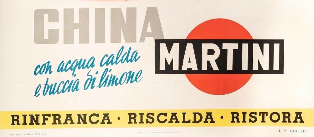 Original Vintage Poster - Rossi M. - China Martini - Quinquina - Skiing - 1950 - 3