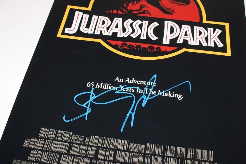 STEVEN SPIELBERG SIGNED JURASSIC PARK 12x18 MOVIE POSTER BECKETT COA AUTOGRAPH - 2
