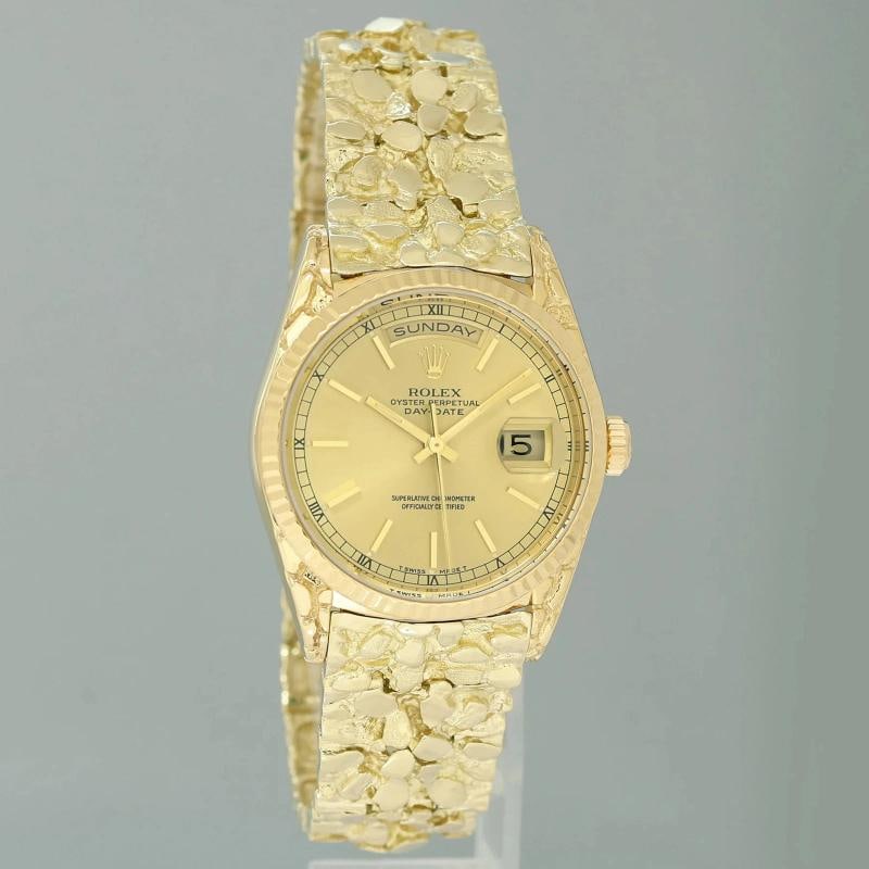 Rolex 18238 President Day-Date Champagne Nugget Double Quickset Yellow Gold - 3