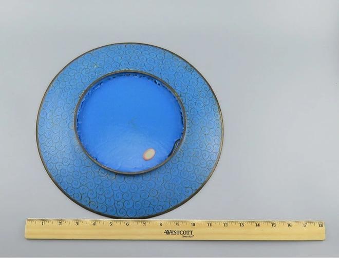 Antique Meiji Japanese Cloisonne Enamel Heron Crane Flower Charger Plate 12" - 7