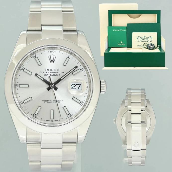 2025 MINT CPO PAPERS Rolex DateJust 41 Steel 126300 Silver Dial Oyster 41mm: Condition: Pre-owned - Excellent,Brand: Rolex,Department: Unisex Adults,Type: Wristwatch,Model: DateJust,Reference Number: 126300,With Original Box/Packaging: Yes,With Papers: CPO,Customized: