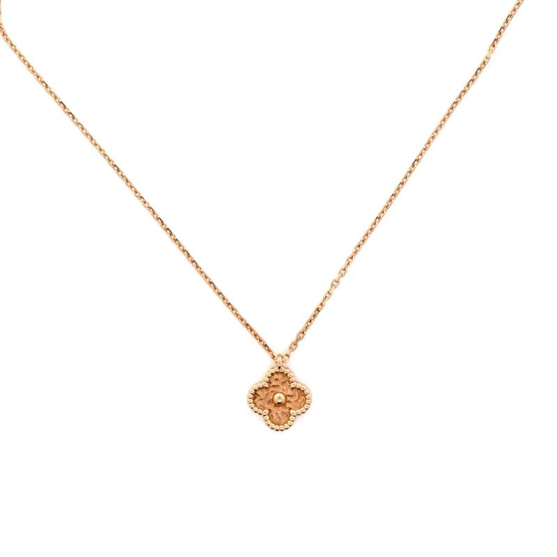 Van Cleef & Arpels Sweet Alhambra Pendant Necklace 18K Rose Gold: Condition: Pre-owned - Good,Brand: Van Cleef & Arpels,Main Stone: Unknown,Metal: 18K Rose Gold,Metal Purity: 18K,Style: Pendant,Type: Necklace,Color: Rose Gold,Material: 18K Rose Gold