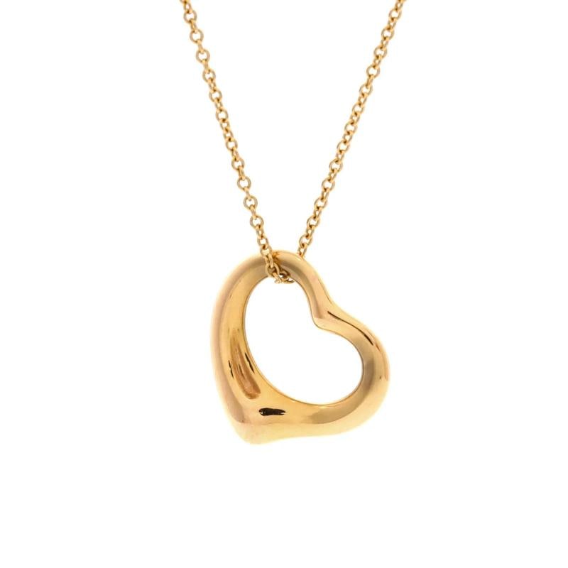 Tiffany & Co. Elsa Peretti Open Heart Pendant Necklace 18K Yellow Gold 16mm: Condition: Pre-owned - Good,Brand: Tiffany & Co.,Main Stone: Unknown,Metal: 18K Yellow Gold,Metal Purity: 18K,Style: Pendant,Type: Necklace,Color: Yellow Gold,Material: 18K Yellow Gold