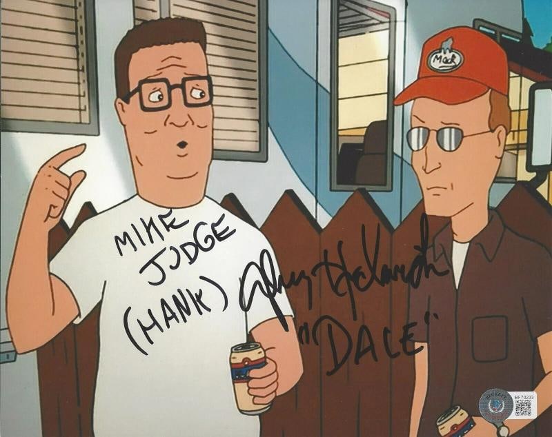 MIKE JUDGE & JOHNNY HARDWICK SIGNED 'KING OF THE HILL' 8x10 PHOTO BECKETT COA: Industry: Television,Signed by: Mike Judge, Johnny Hardwick,Autograph Authentication: Beckett,Object Type: Photo,Original/Reproduction: Original,Show: King of The Hill,Country of Origin: United States