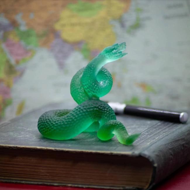 NEW DAUM CRYSTAL LIMITED ED. GREEN SNAKE FIGURINE #02486-3 BRAND NIB - 2