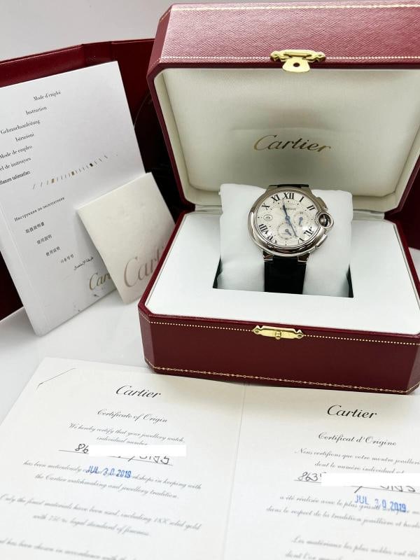 Cartier Ballon Bleu 3195 W6920005 42mm Chronograph 18K White Gold Box Paper - 4
