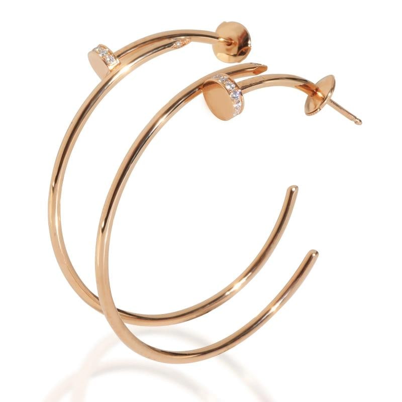 Cartier Rose Gold Diamond Large Model Juste Un Clou Hoop Earrings - 2
