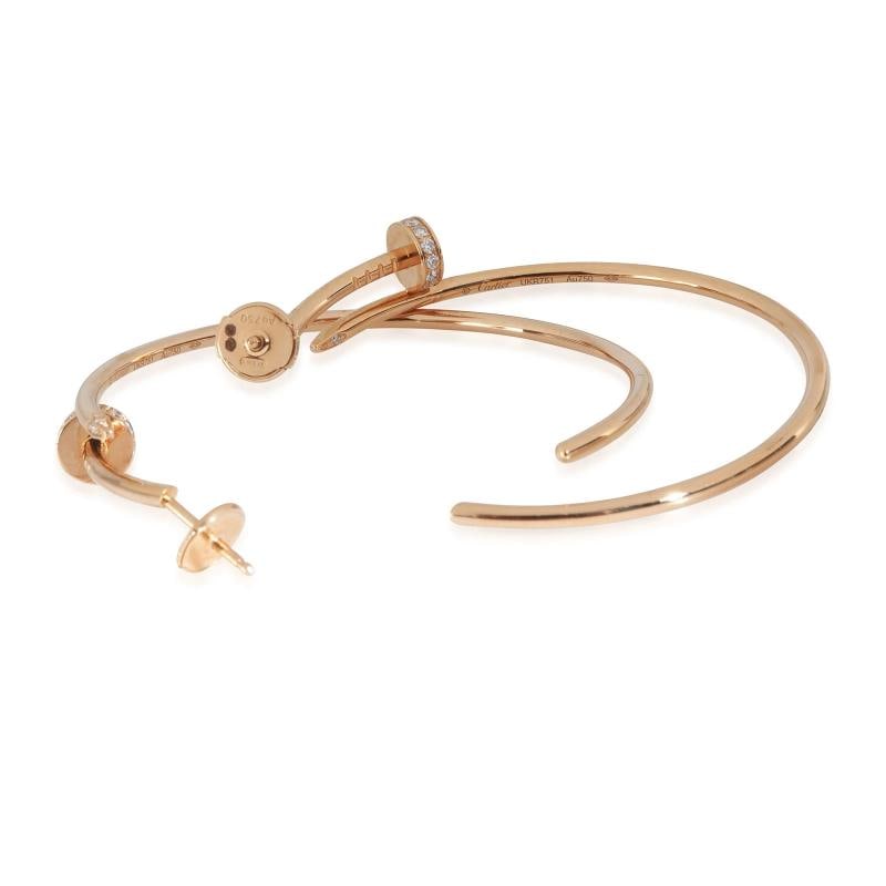 Cartier Rose Gold Diamond Large Model Juste Un Clou Hoop Earrings - 3