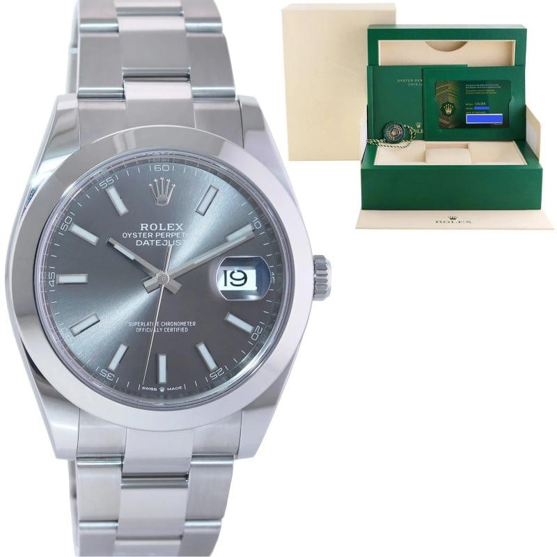 2023 NEW PAPERS Rolex 126300 DateJust 41mm 41 Steel Rhodium Stick Oyster Watch: Condition: Pre-owned - Excellent,Brand: Rolex,Department: Unisex Adults,Type: Wristwatch,Model: DateJust,Reference Number: 126300,With Original Box/Packaging: Yes,With Papers: Original,Customized: