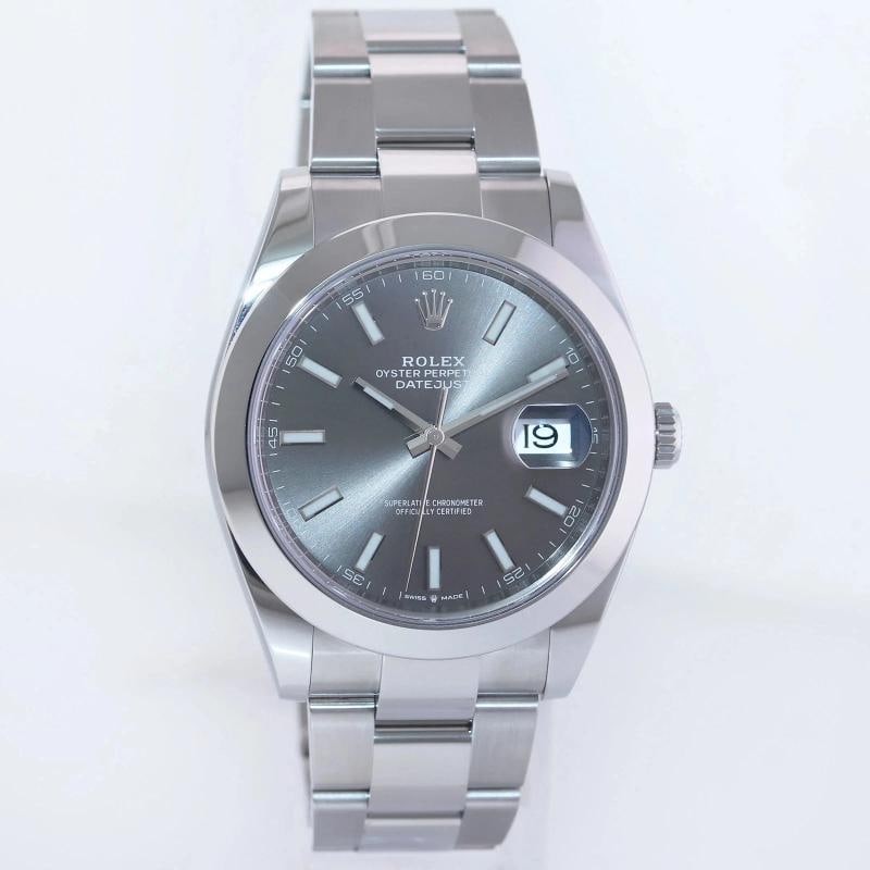 2023 NEW PAPERS Rolex 126300 DateJust 41mm 41 Steel Rhodium Stick Oyster Watch - 3