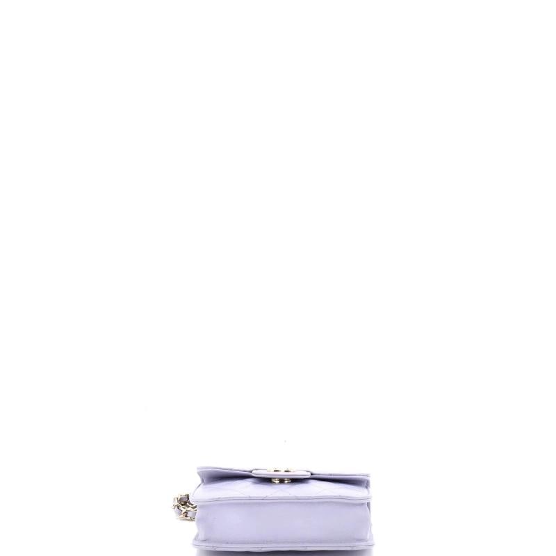 Chanel Top Handle Flap Coin Purse with Chain Quilted Lambskin - 4