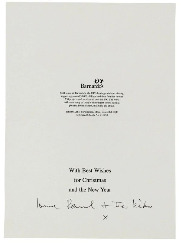 Paul McCartney "Love & The Kids" Signed 6.5x9 Christmas Greeting Card BAS - 4