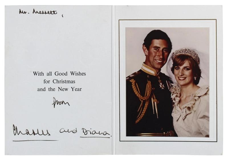 Princess Diana & Prince Charles Signed 1981 7.25x10.5 Christmas Card BAS - 11