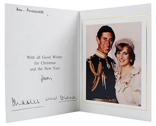 Princess Diana & Prince Charles Signed 1981 7.25x10.5 Christmas Card BAS - 8