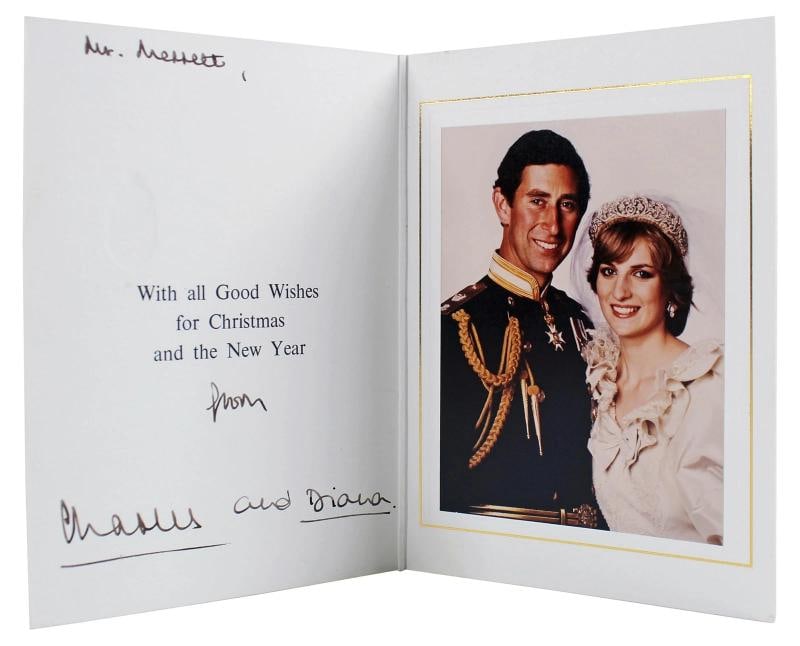 Princess Diana & Prince Charles Signed 1981 7.25x10.5 Christmas Card BAS - 9