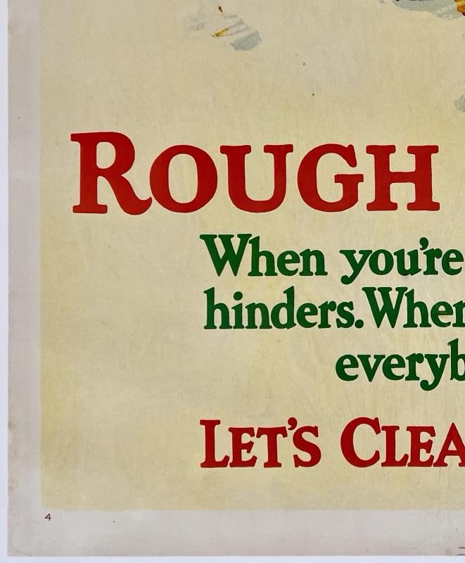 Original Vintage Poster ROUGH GOING CLEAR OUR PATH Mather Motivational Work OL - 4
