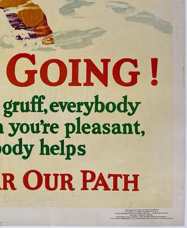 Original Vintage Poster ROUGH GOING CLEAR OUR PATH Mather Motivational Work OL - 5