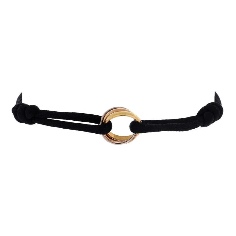 Cartier Trinity On Cord Bracelet Silk Cord with 18K Tricolor Gold (1 of 3)
