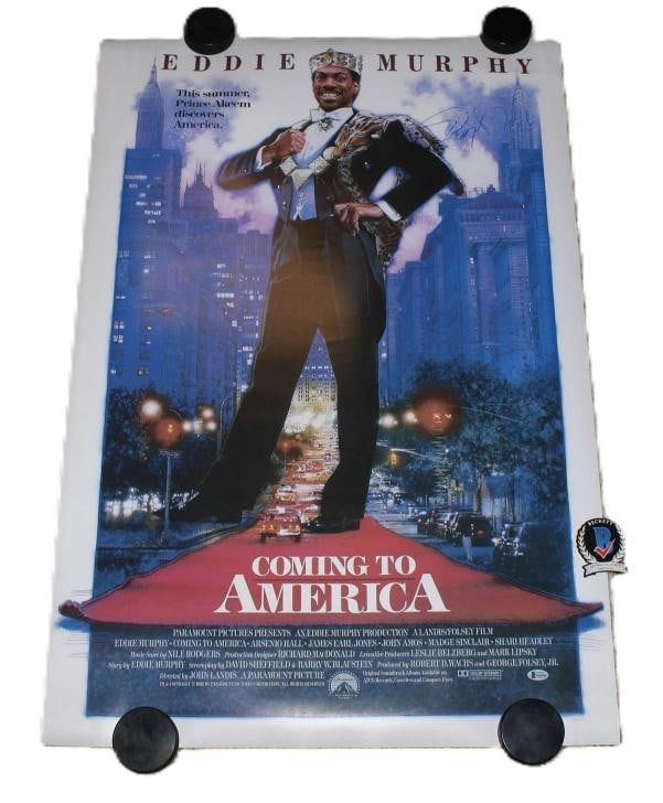 EDDIE MURPHY SIGNED 'COMING TO AMERICA' 27x40 FULL-SIZE MOVIE POSTER BECKETT COA: Original/Reproduction: Original,Object Type: Poster,Autograph Authentication: Beckett,Industry: Movies,Country of Origin: United States