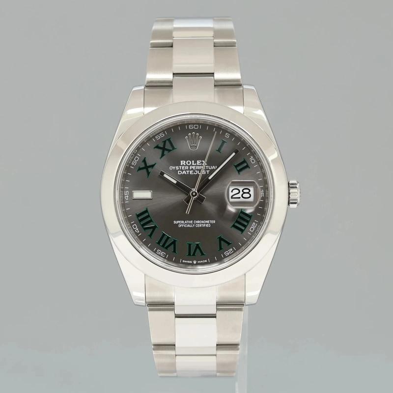 2021 NEW PAPERS Rolex DateJust 41 Steel 126300 Wimbledon Oyster 41mm Watch Box - 2