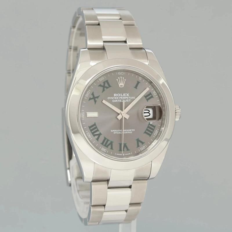 2021 NEW PAPERS Rolex DateJust 41 Steel 126300 Wimbledon Oyster 41mm Watch Box - 3