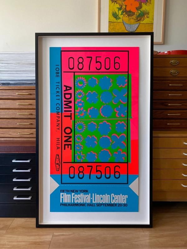 ANDY WARHOL RARE 1967 MCM SILKSCREEN PRINT FRAMED 5TH NY FILM FESTIVAL XL POSTER - 18