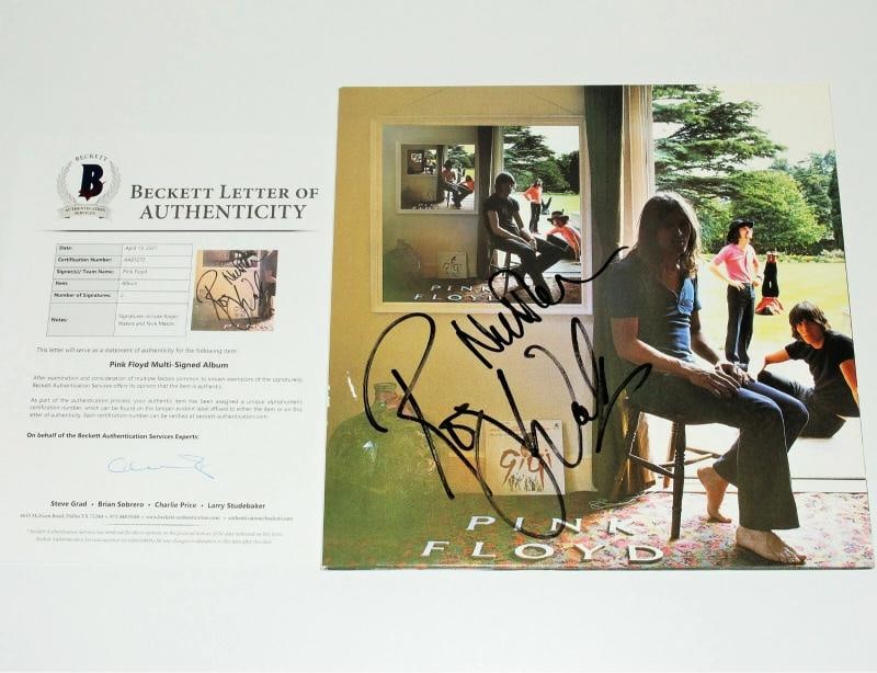 ROGER WATERS NICK MASON BAND SIGNED PINK FLOYD UMMAGUMMA VINYL ALBUM BECKETT COA - 2