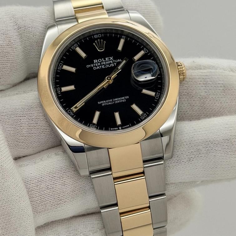 2021 Rolex Datejust 41 126303 Black Dial 18K Yellow Gold Steel Box Papers - 4