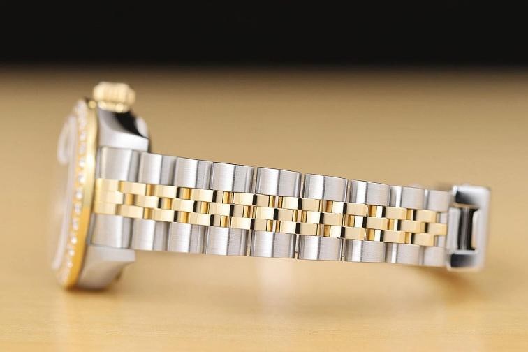 ROLEX LADIES DATEJUST 79173 MOTHER OF PEARL RUBY DIAL 18K GOLD SS DIAMOND WATCH - 5