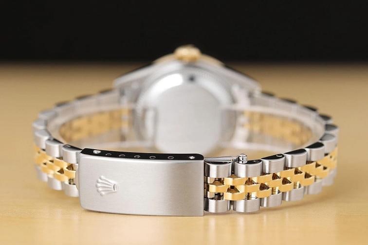 ROLEX LADIES DATEJUST 79173 MOTHER OF PEARL RUBY DIAL 18K GOLD SS DIAMOND WATCH - 6