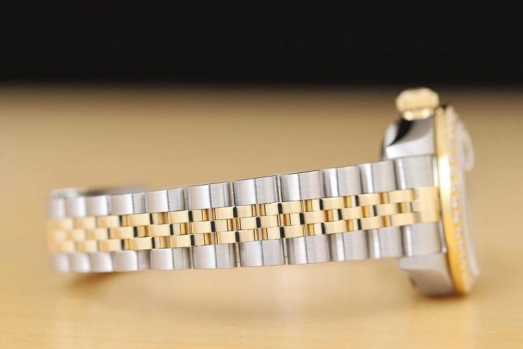ROLEX LADIES DATEJUST 79173 MOTHER OF PEARL RUBY DIAL 18K GOLD SS DIAMOND WATCH - 8