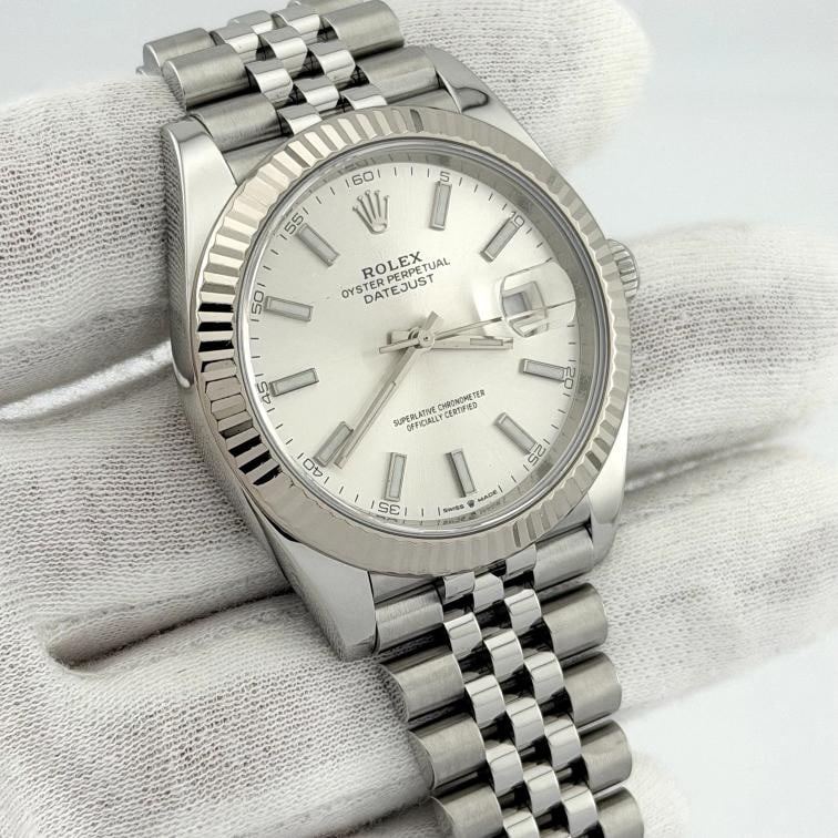 Rolex Datejust 41 126334 41mm Silver Dial 18k White Gold Steel Jubilee Box Paper - 3