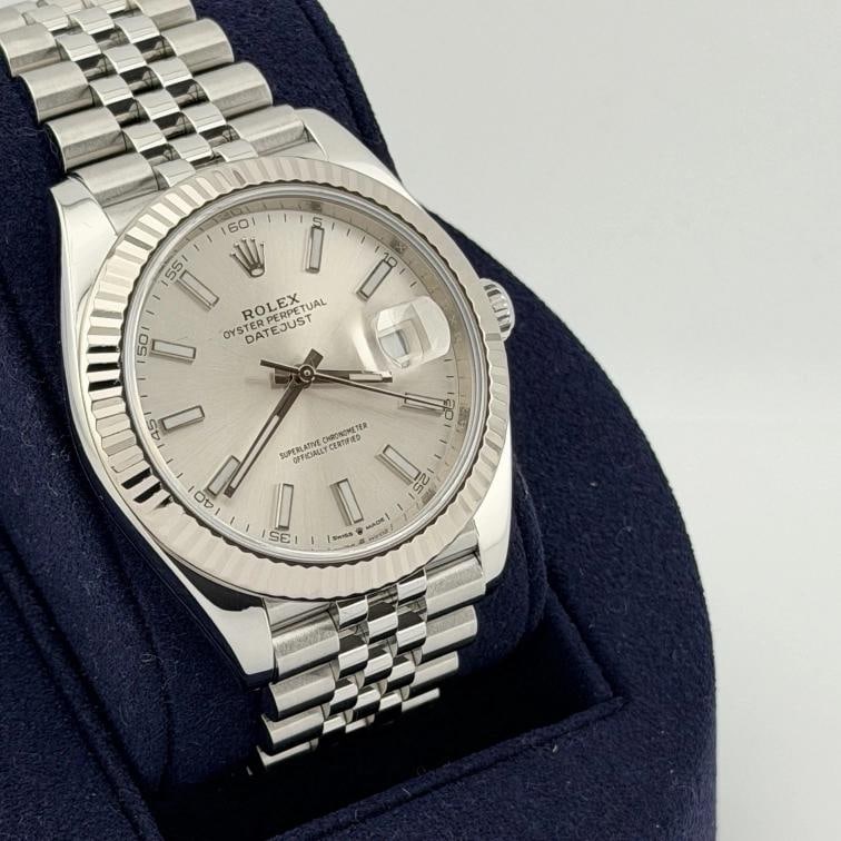 Rolex Datejust 41 126334 41mm Silver Dial 18k White Gold Steel Jubilee Box Paper - 5