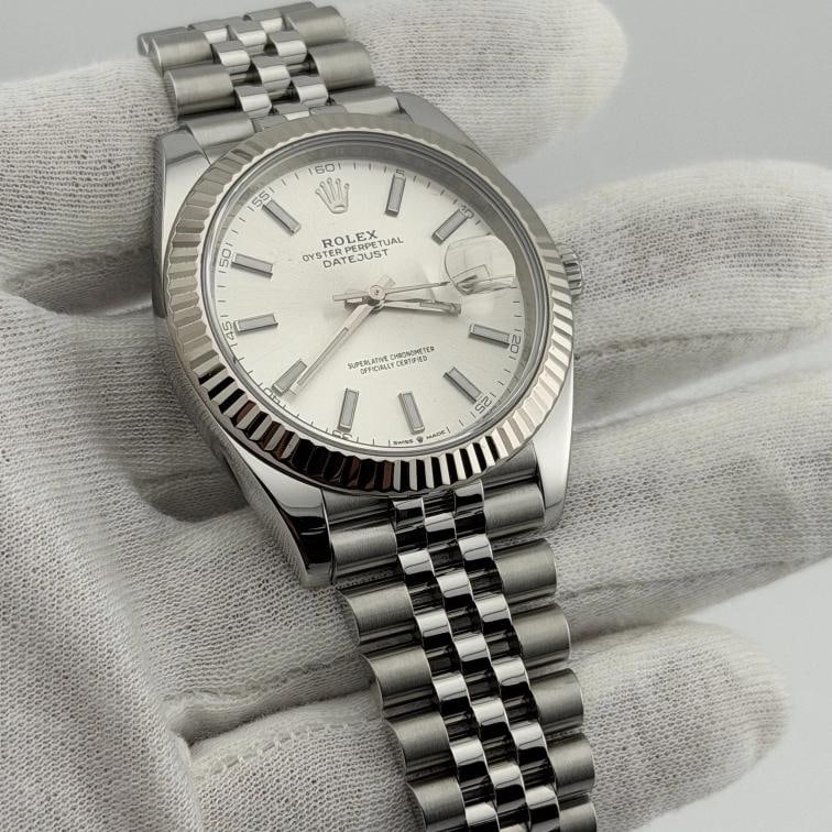 Rolex Datejust 41 126334 41mm Silver Dial 18k White Gold Steel Jubilee Box Paper - 6